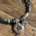Silver Necklace Lock, Bone Chain, Vintage Tibetan Nomadic Style Choker