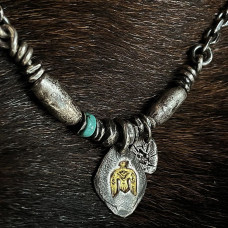 Silver Necklace Lock, Bone Chain, Vintage Tibetan Nomadic Style Choker