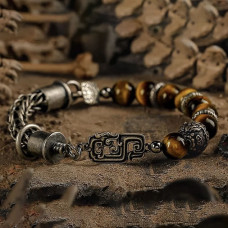 Tiger Eye Stone Bracelet , High-End Vintage Bead Wristband